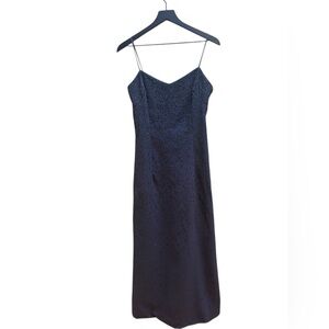 Vintage gray beaded spaghetti strap prom dress size 6